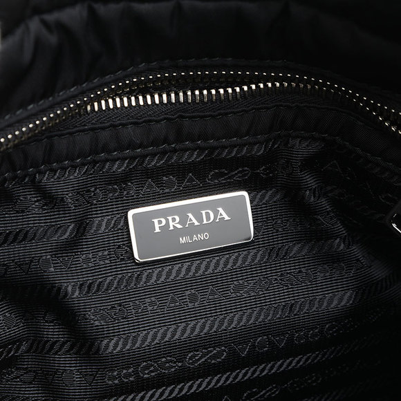 Prada Padded Re Nylon Tote Bag Nylon Leather Black - Picture 5 of 7